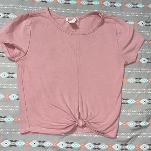 Girls pink crop shirt